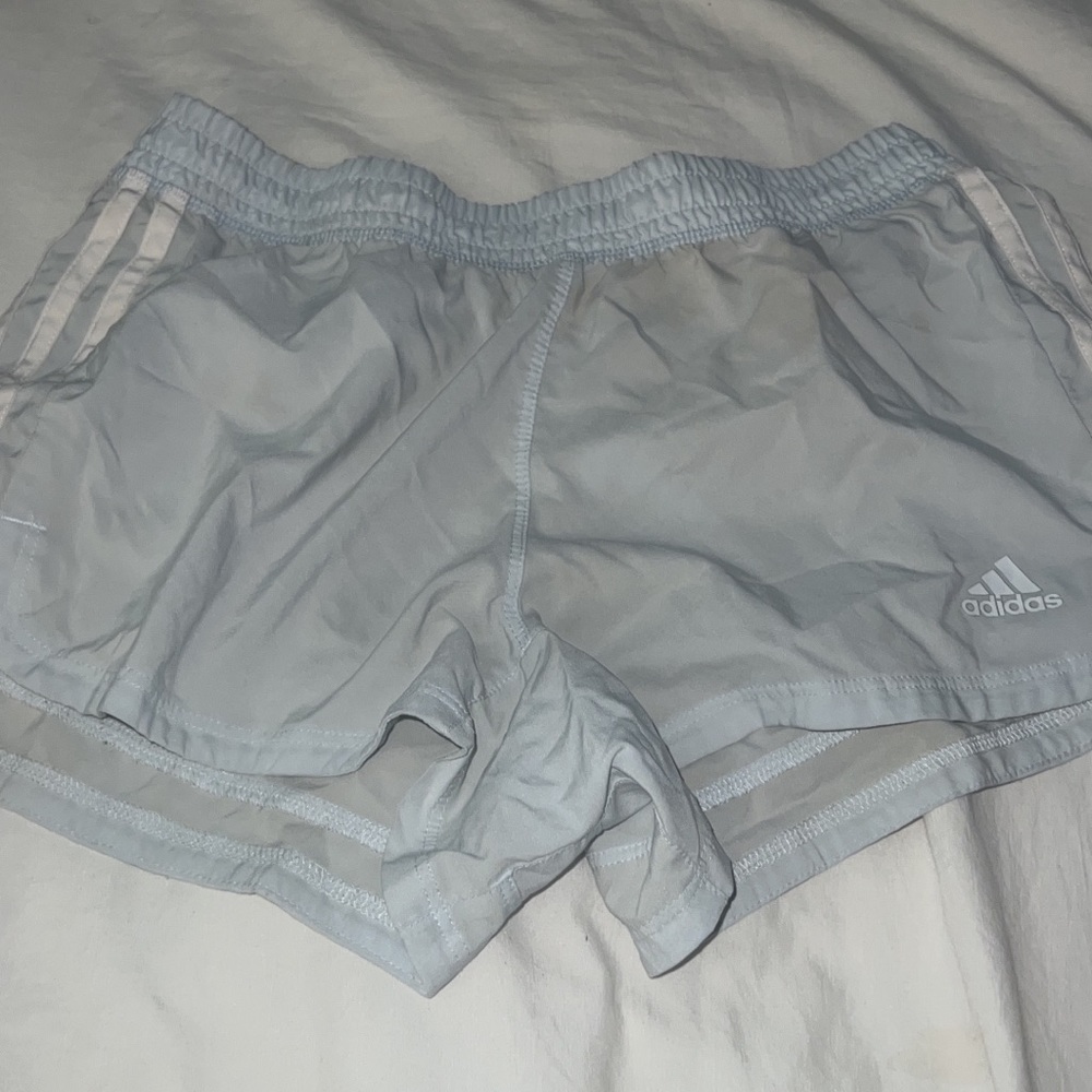 Light blue adidas shorts